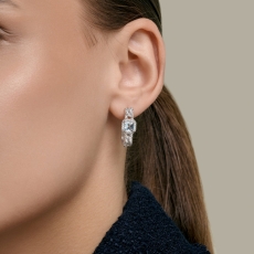 Topaz və fianit daşlı  gümüş sırğalar 3