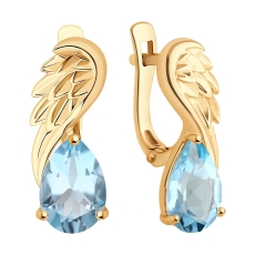 Topaz daşlı qızıl sırğalar 2