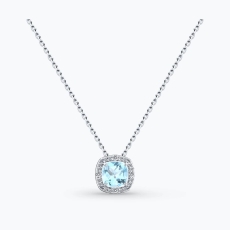 Topaz və fianit daşlı gümüş boyunbağı