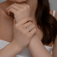 Ağ qızıldan, 3 mm nişan üzüyü 3