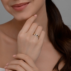 3,5 mm enində comfort fit, kombinə qızıldan nişan üzüyü 3